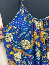 Tribal XIX Palms Morocco blue multi print dress