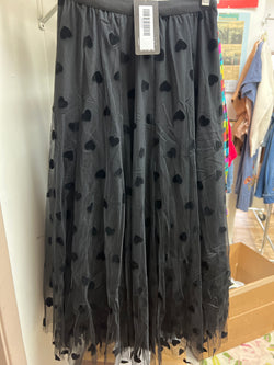 Elle black hearts skirt