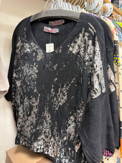 Amorosa Black Foiled Sweater