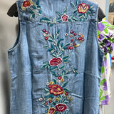 Caite chambray embroidered dress