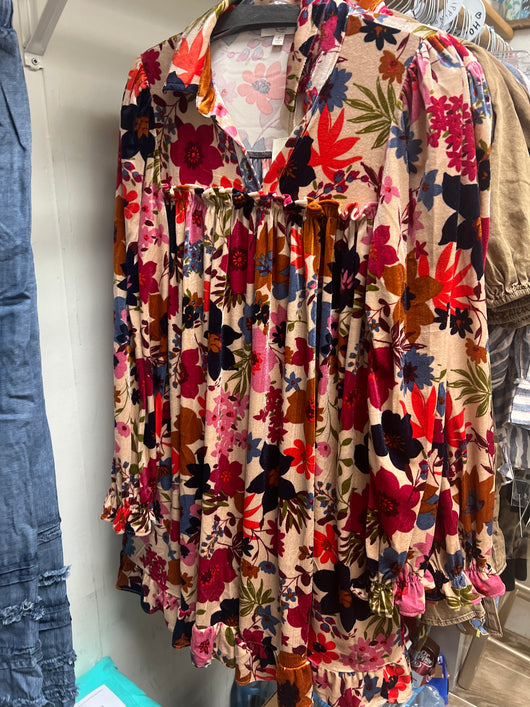 Easel velvet floral dress