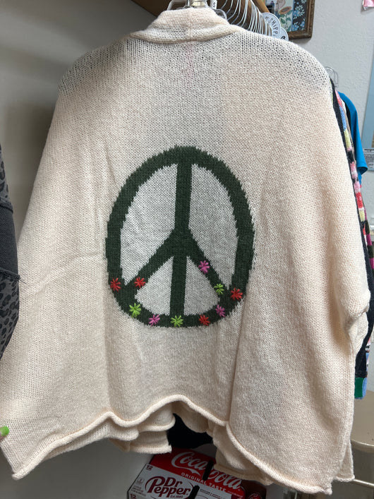 Zaket & Plover beige peace sign cardigan