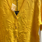 Carre Noir yellow floral knit cardi