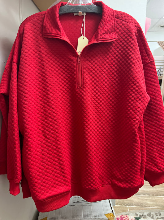 Jodifl red textured pullover