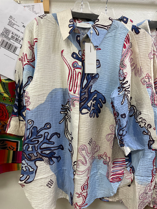 Noen blue white multi tunic