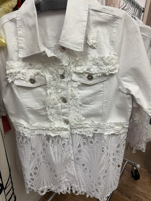 AZI white eyelet s/s jacket