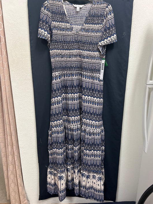 Tribal scuba blue print maxi dress