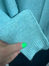 Renuar mock neck sweater Heather teal