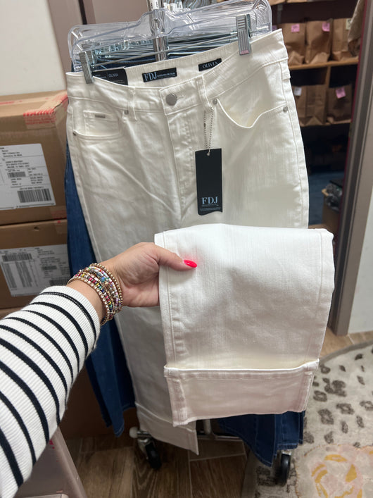FDJ winter white cuff jeans