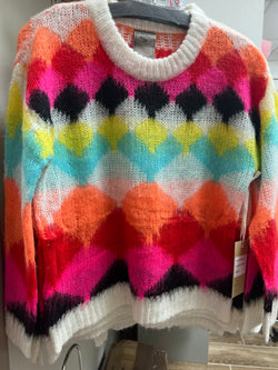Fashion concepts colorful fuzzy sweater