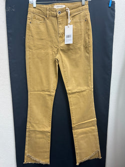 Charlie B asymmetrical fray jeans amber