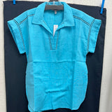 New Direction light blue v neck top
