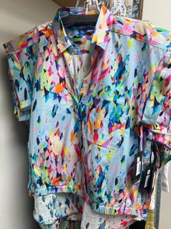APNY multi colored speckles top