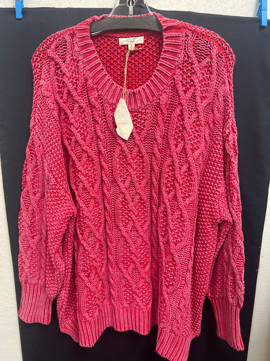 Easel red cable knit sweater