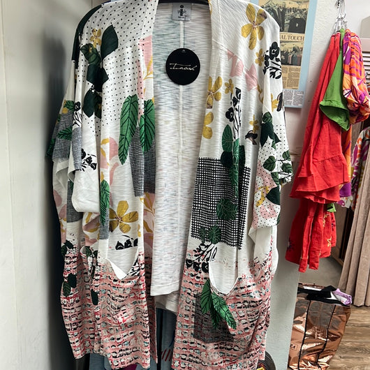 INoah white multi cardi