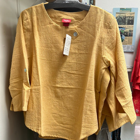 Toofan butter yellow tab button shirt