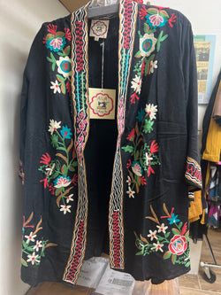 A&A embroidered black cardi
