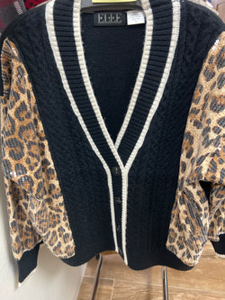 Elle black & leopard cardi
