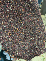 Tribal coffee bean funnel neck sweater