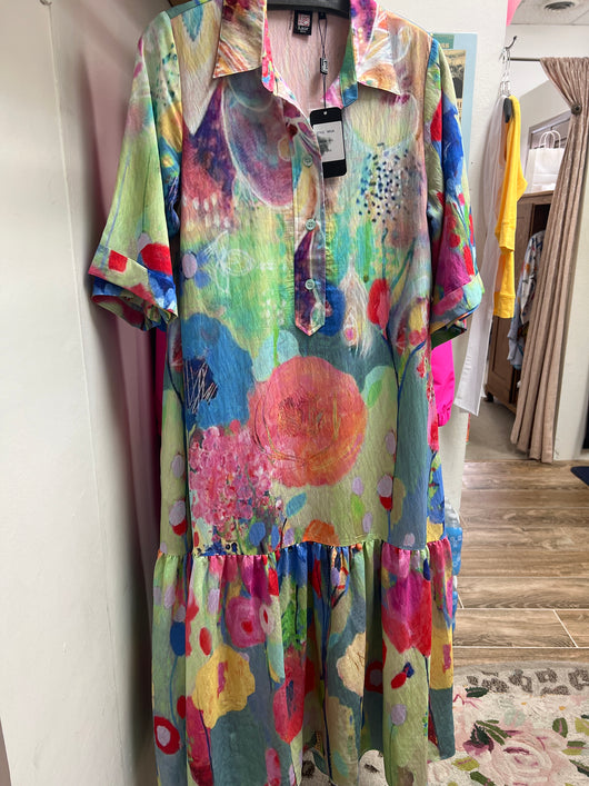 Lior Vega watercolor maxi dress