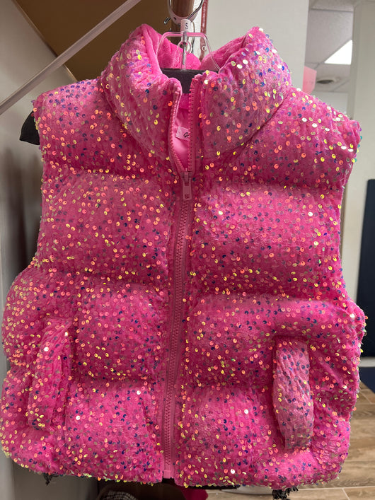 Gee gee pink sequins puffer vest