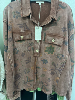 Easel brown print pullover