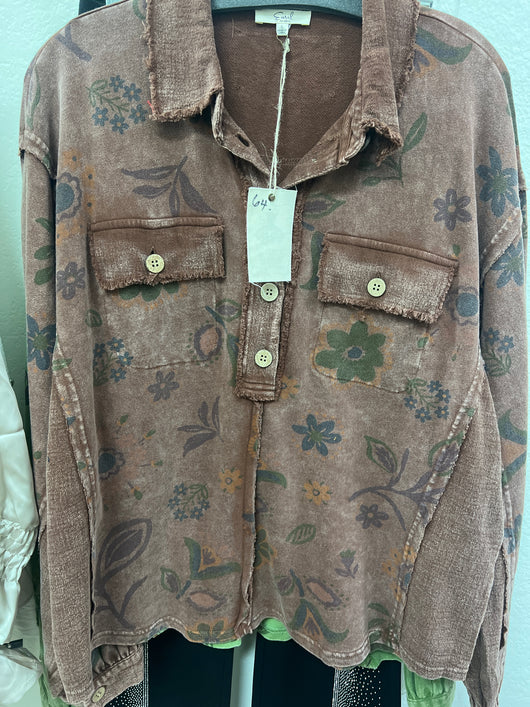 Easel brown print pullover