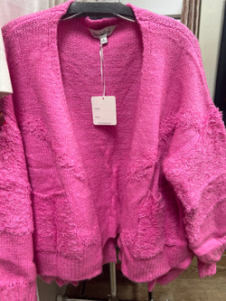 Davi & Dani pink fuzzy cardi