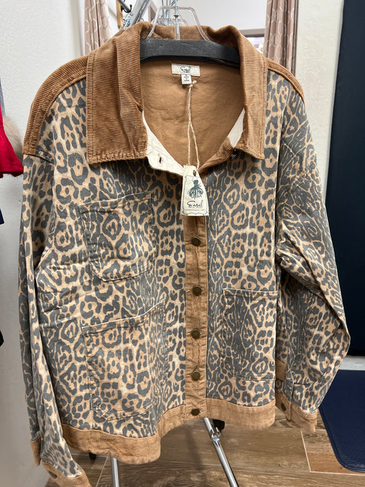 Easel tan leopard jacket