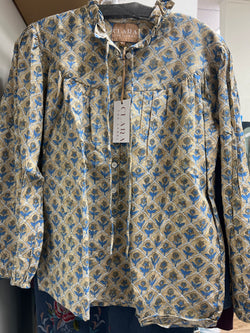Clara the label French oak olive blouse