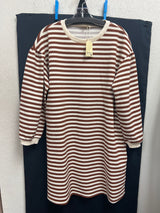 Jodifl brown ivory stripe dress