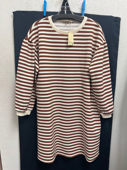 Jodifl brown ivory stripe dress