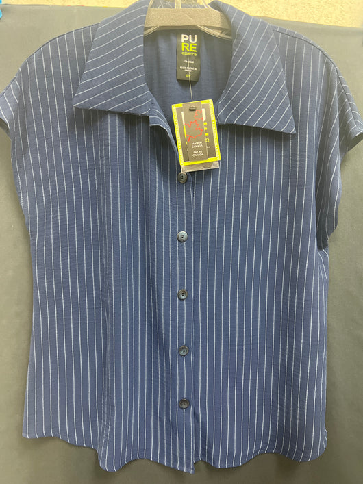 Pure ink blue pinstripe top
