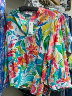Ethyl floral 3/4 sleeve top