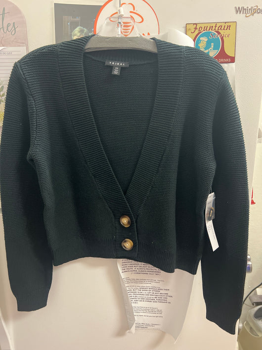 Tribal black crop sweater cardi