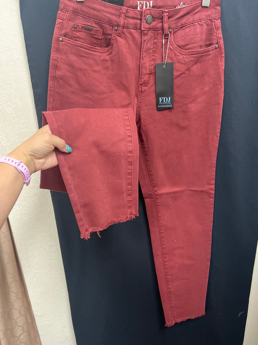 FDJ Olivia slim ankle rust red jeans