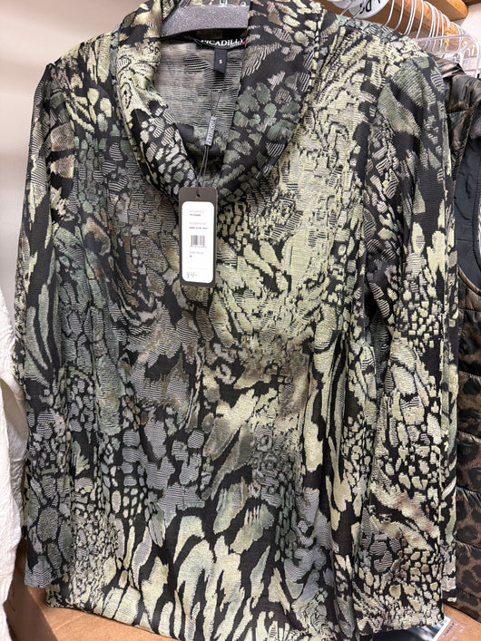 Picadilly Dark Olive Multi Top