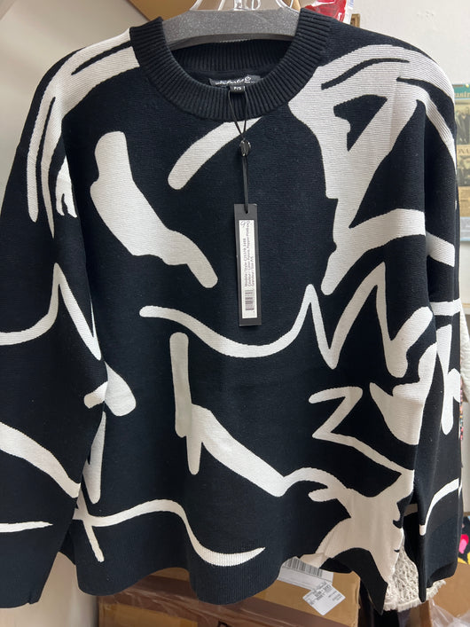 Charlie B pepper black & white sweater