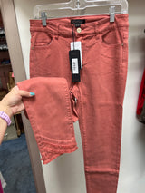 Renuar tencel skinny fray hem jeans rust