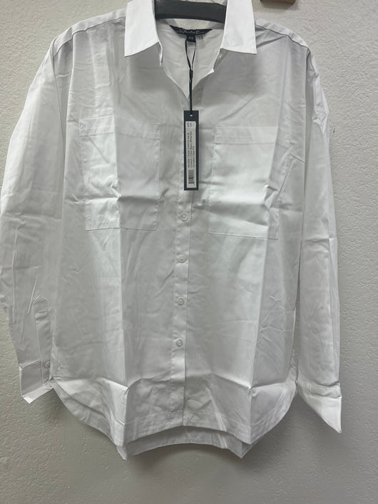 Charlie B white cotton button up shirt