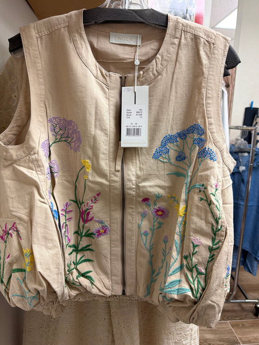 Noen embroidered bubble vest