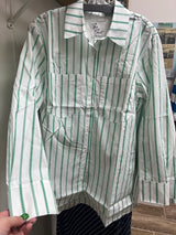 Tribal “The Shirt” white w/ Kelly green stripe