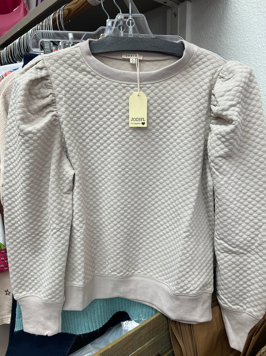 Jodifl beige textured dots pullover