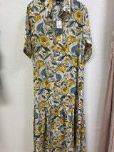 Lior yellow teal floral maxi dress