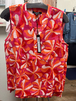 Charlie B groovy print gauze tank