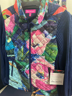 Claire D navy floral jacket