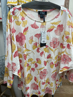 FDJ canopy floral dolman sleeve top