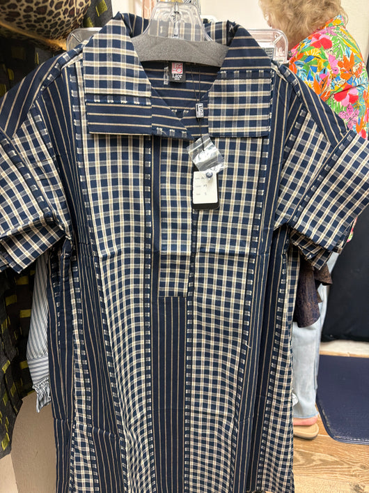 Lior navy plaid dress