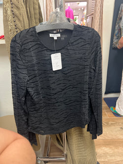 Adore black burnout velvet mesh top