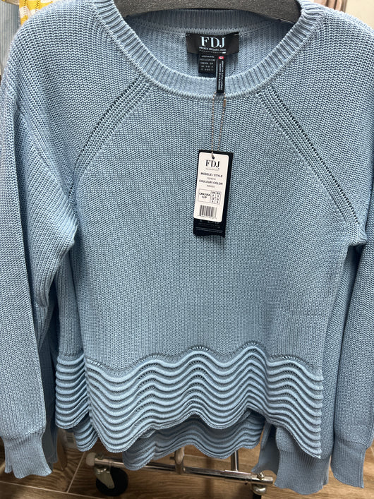 FDJ indigo blue wavy textured sweater